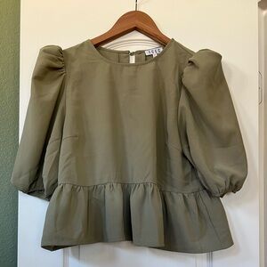 Green peplum top